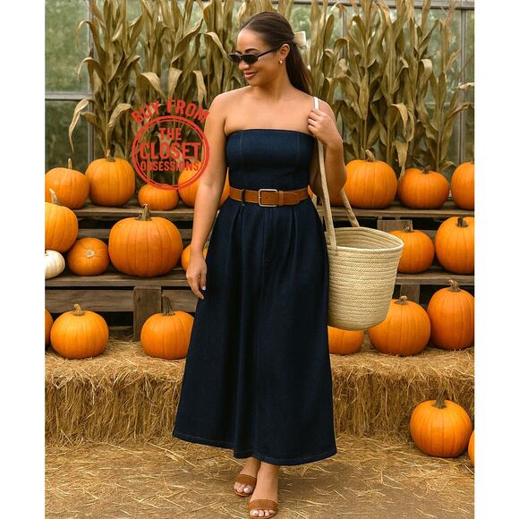 ZARA Blogger Fave Belted Strapless Dress NWT โจ Elegant A-Line Size M - Picture 7 of 16